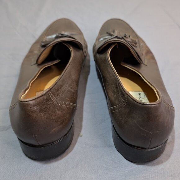 Madras Made in Italy Brown Leather Tassel Loafers Men Size 11 - Picture 6 of 13